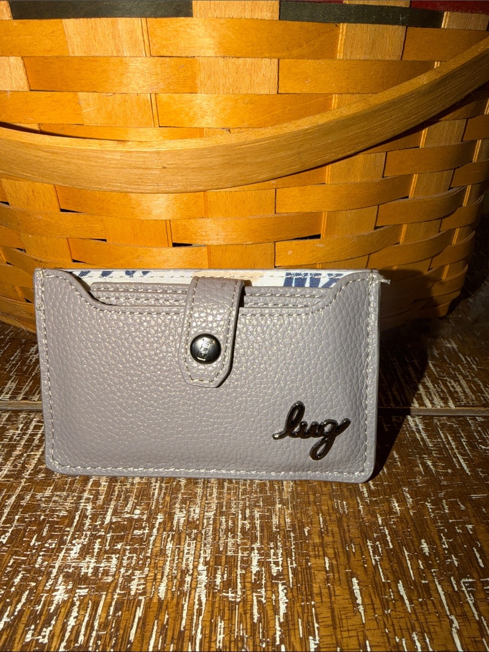 lug pearl vegan leather lift wallet